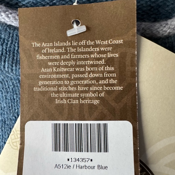 IrelandsEye Blue KILLINEY Wool & Cashmere Cardigan, Size Medium, New With Tags - Picture 8 of 11